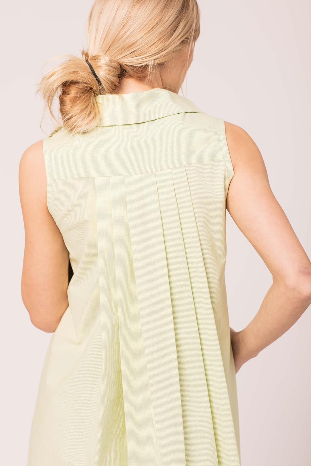 DEVON Sleeveless Tunic - Lime Mini Stripe