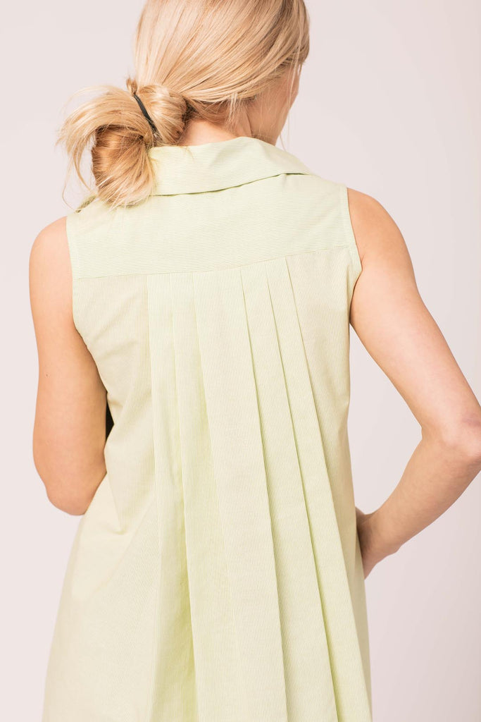 DEVON Sleeveless Tunic - Lime Mini Stripe