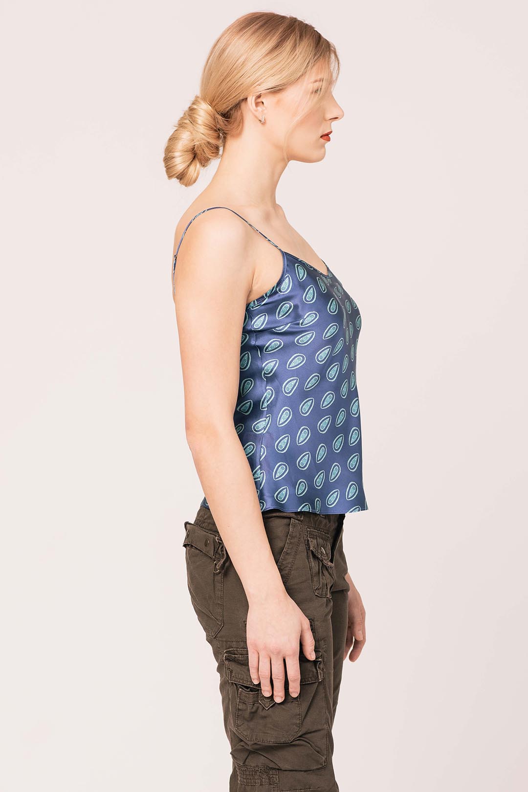 TAYLOR Silk Cami - Aqua Foulard