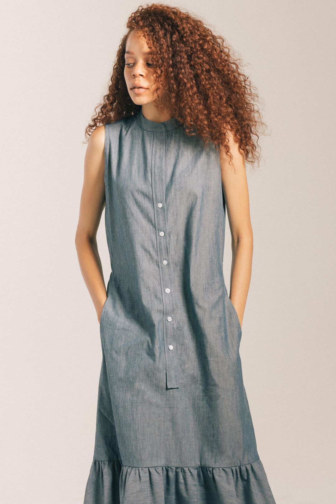 BLAKE Midi Dress - Chambray