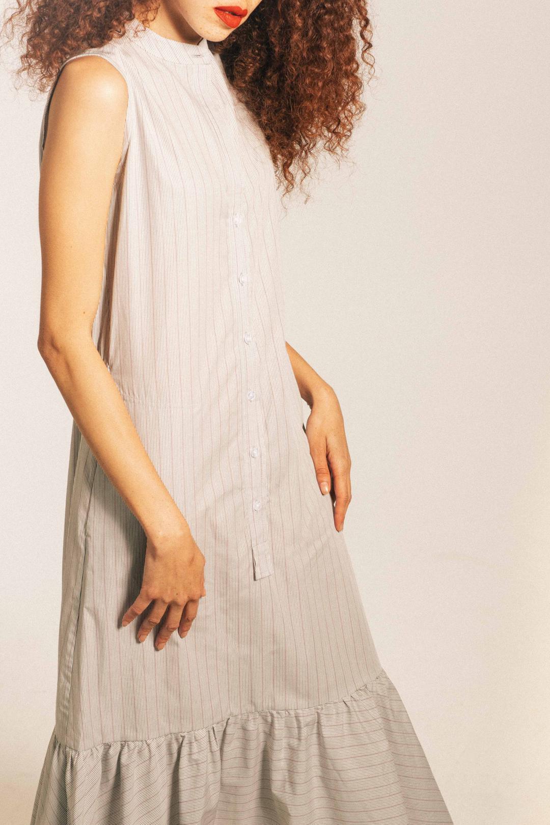 BLAKE Midi Dress - Ecru Stripe