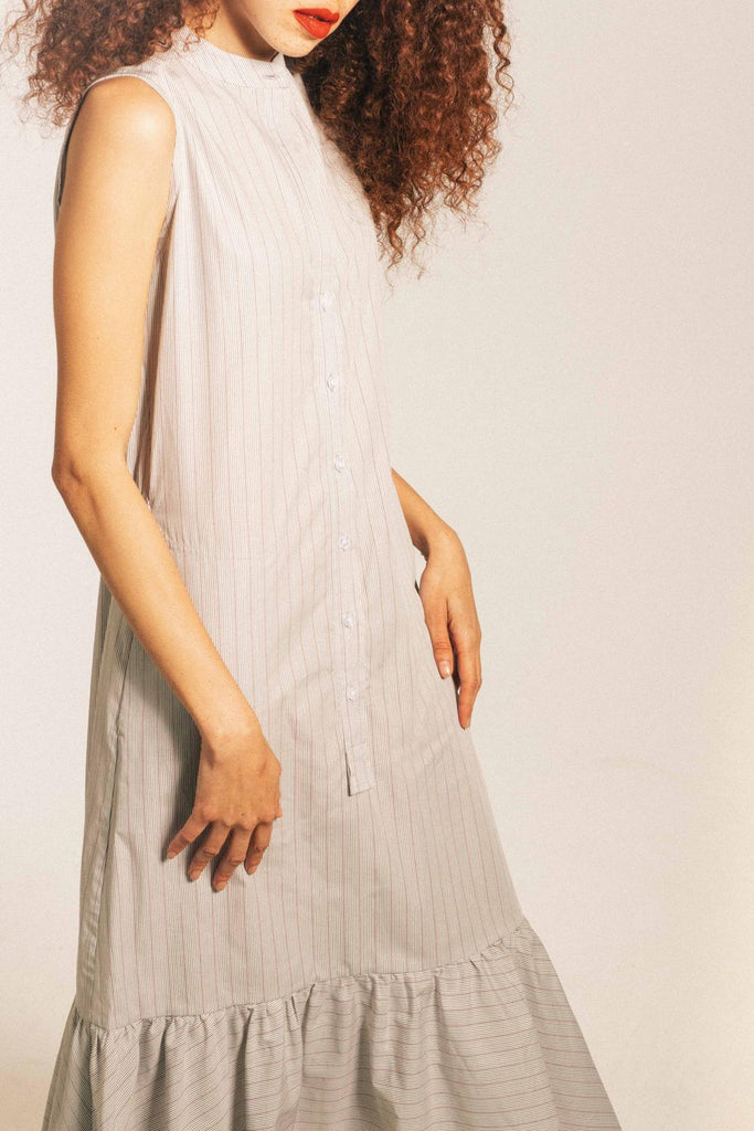 BLAKE Midi Dress - Ecru Stripe