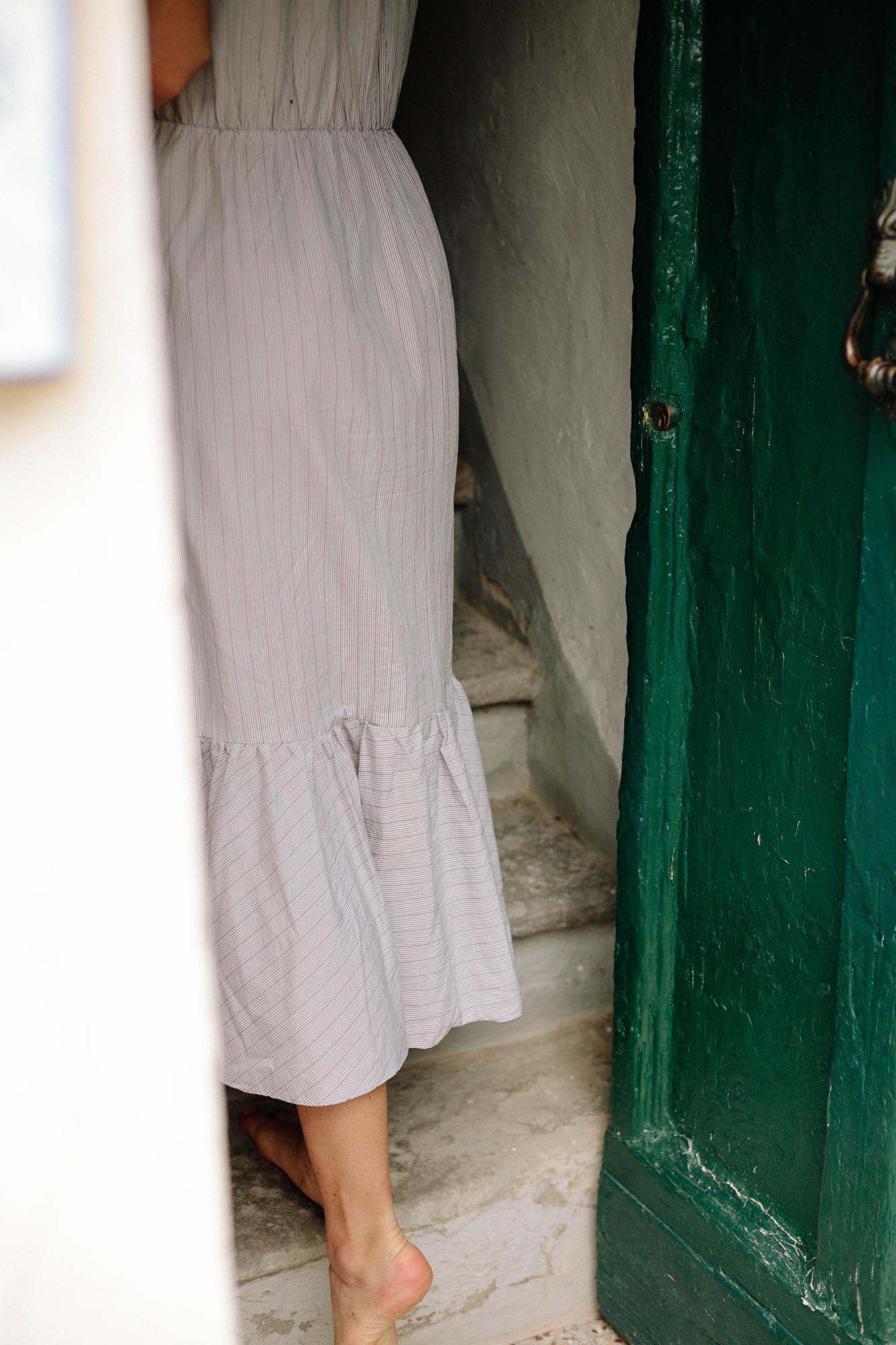 BLAKE Midi Dress - Ecru Stripe
