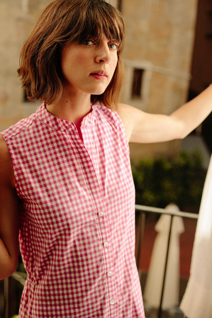 BLAKE Midi Dress - Pink Gingham
