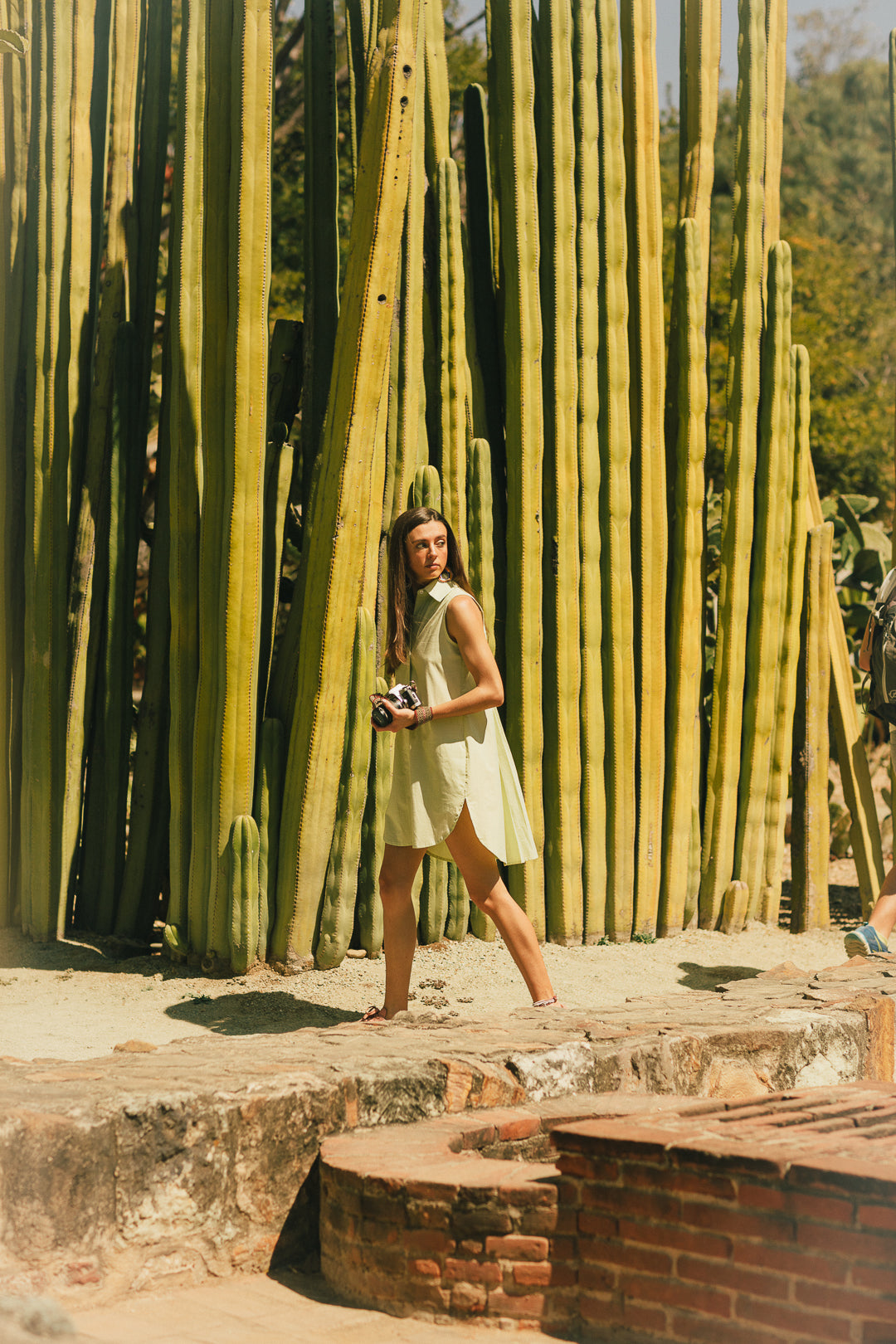 DEVON Sleeveless Tunic - Lime Mini Stripe